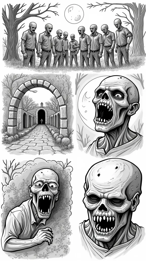 coloriages de zombies effrayants